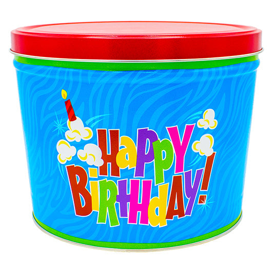 Happy Birthday 2 Gallon Tin + Popcorn Selections